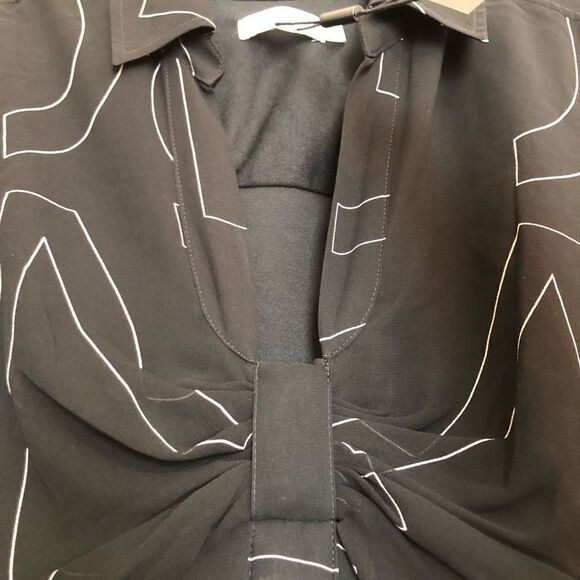 CALVIN KLEIN - 🎉HP🎉 NWT - L Sz 6 Short Sleeve Logo Maxi Illusion Shirtdress - Picture 5 of 16